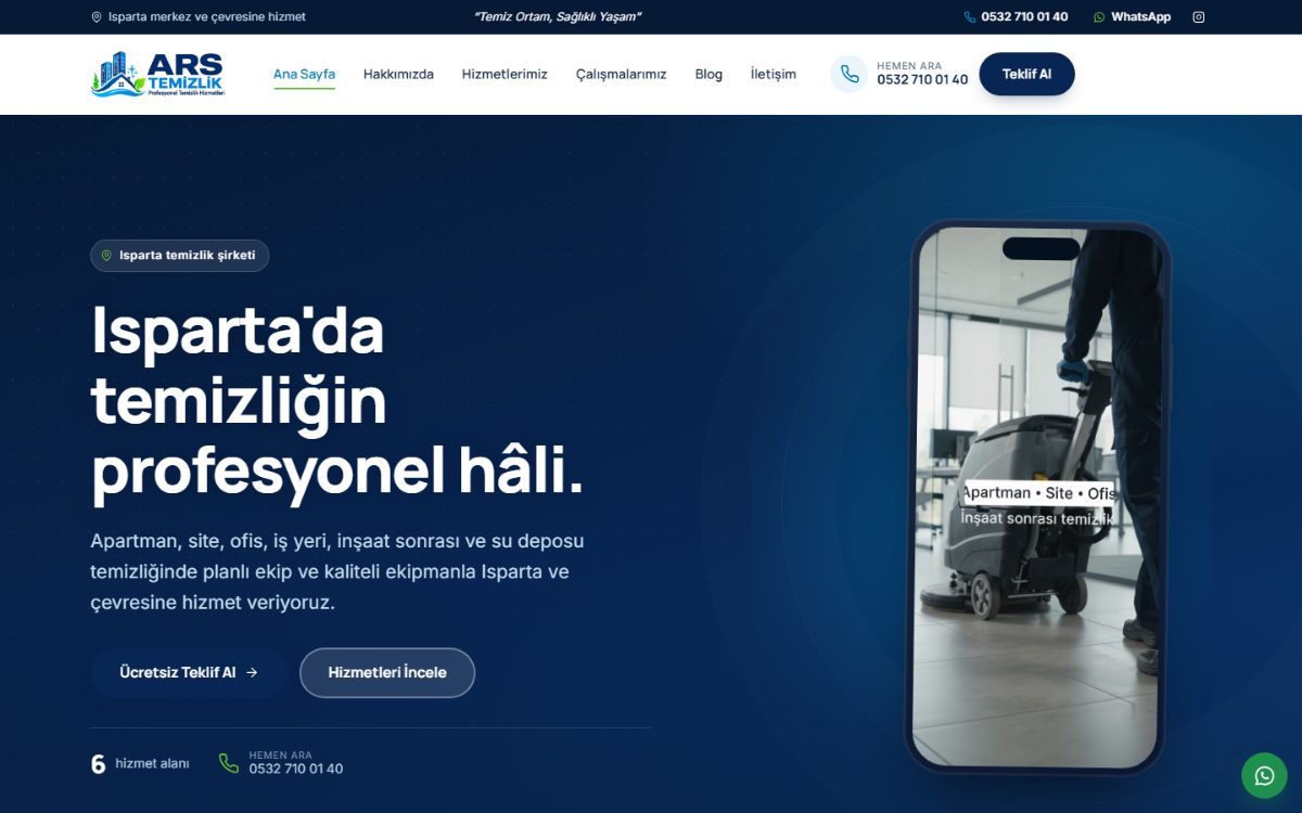 ARS Temizlik — Kurumsal Web Sitesi